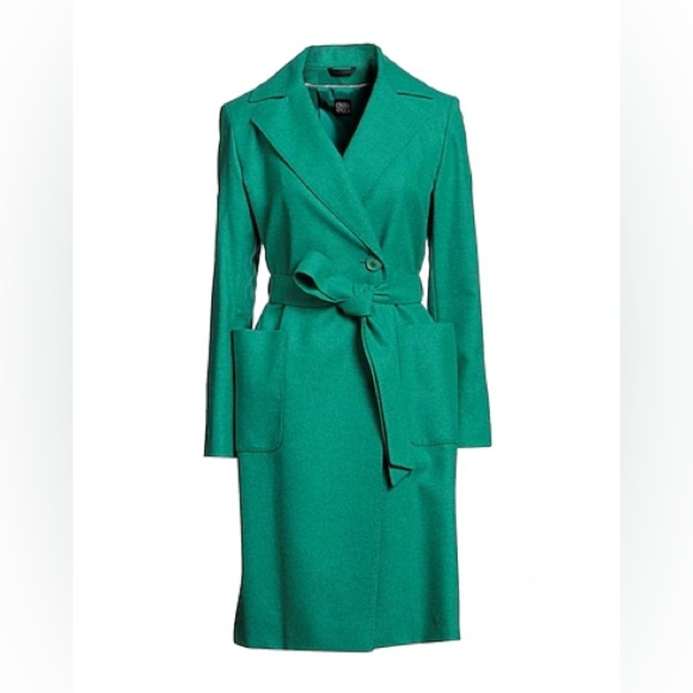 Cinzia Rocca Icons Emerald Green Coat with Tailored Wrap Style